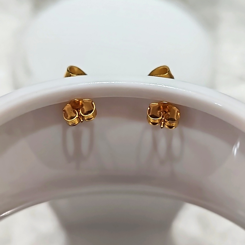 Gold Colored Twist Earrings - Picture 3 of 5
